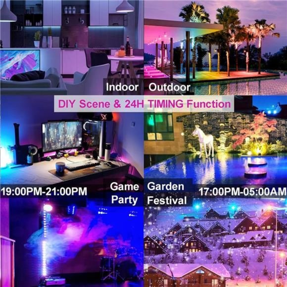 LED Flood Light Outdoor 800W Equivalent Color Change Landscape Lighting 4Pack - Picture 4 of 6